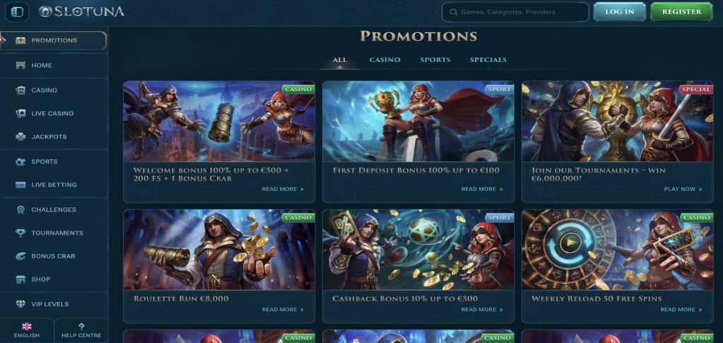 Slotuna – Casino sin licencia en España